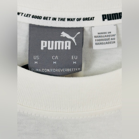 PUMA - White Unsex Basketball T- Shirt Puma Bear Print On Front. Medium… - Picture 5 of 10